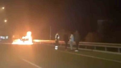 SEYİR HALİNDEKİ ARAÇ ALEV TOPUNA DÖNDÜ