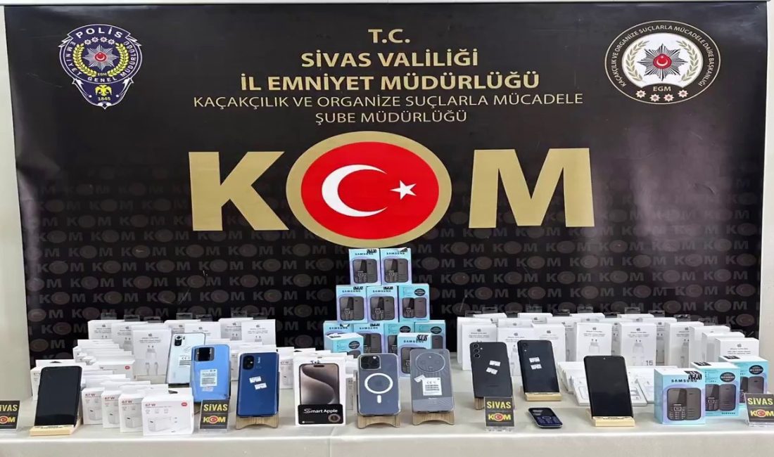SİVAS'TA POLİS EKİPLERİNCE DÜZENLENEN OPERASYONDA GÜMRÜK KAÇAĞI ONLARCA FARKLI MODEL