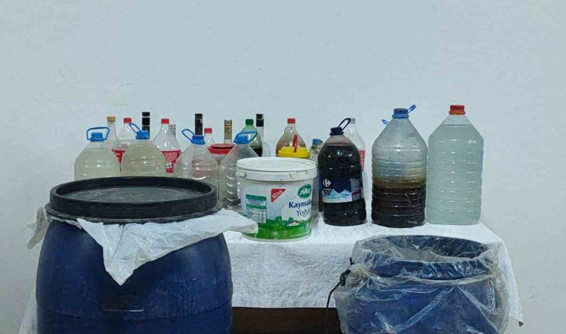TOKAT'TA BİR EVE DÜZENLENEN OPERASYONDA 480 LİTRE SAHTE ALKOL ELE
