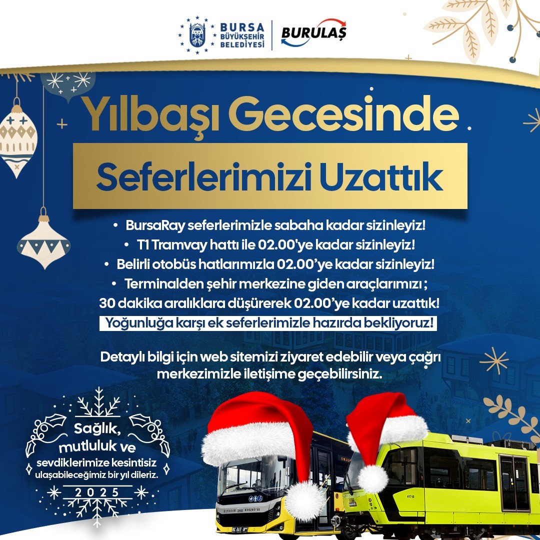 Yılbaşı Gecesi Ulaşım Seferleri Uzatıldı 1 20241231aw361684 0