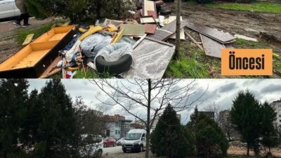 Bursa’nın Nilüfer ilçesinde sokağa atılan kullanılmaz durumdaki eşyalar, Nilüfer Belediyesi