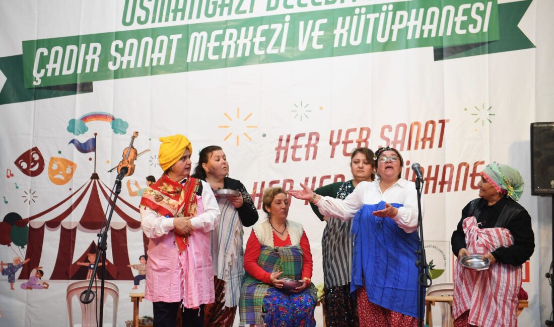 Osmangazi Belediyesi, yarıyıl tatili dolayısıyla Yunuseli mahallesinde kurduğu ‘Çadır Sanat