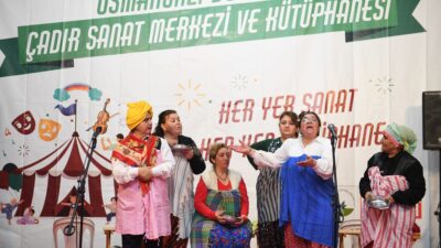 Osmangazi Belediyesi, yarıyıl tatili dolayısıyla Yunuseli mahallesinde kurduğu ‘Çadır Sanat