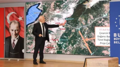 Bursa Büyükşehir Belediye Başkanı Mustafa Bozbey, su seviyesinin Doğancı’da yüzde