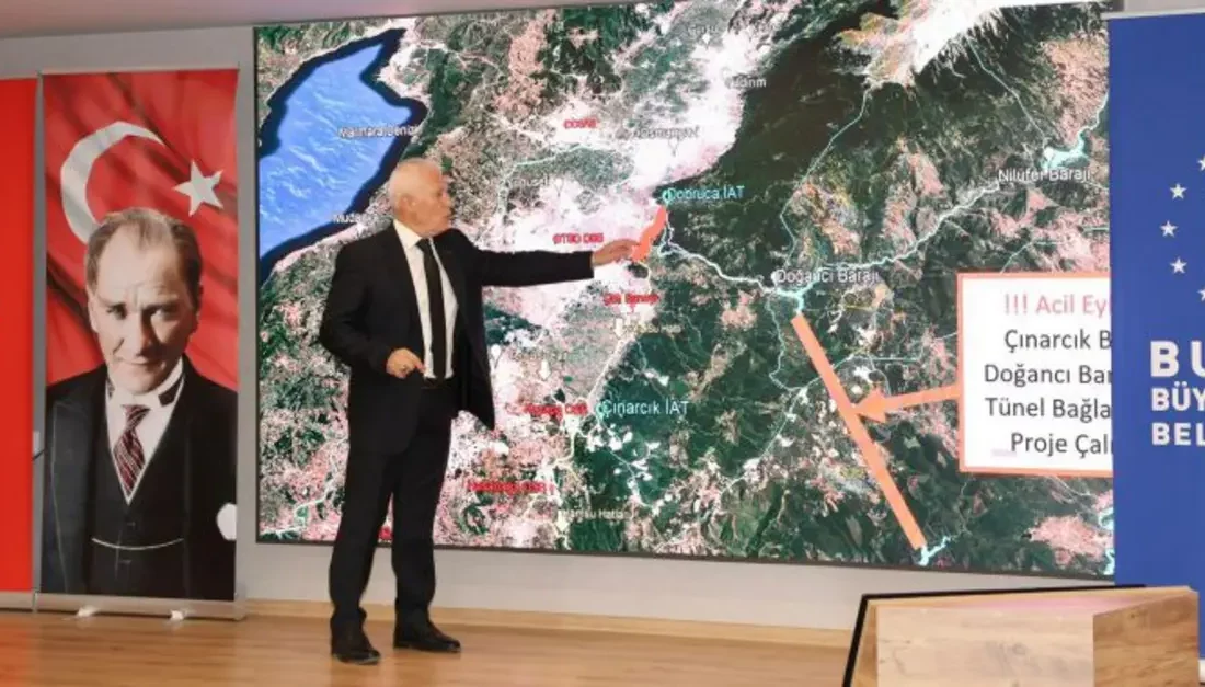 Bursa Büyükşehir Belediye Başkanı Mustafa Bozbey, su seviyesinin Doğancı’da yüzde