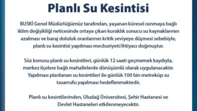 BUSKİ Genel Müdürlüğü, iklim değişikliği neticesinde ortaya çıkan kuraklık sonucu