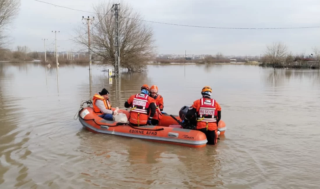 Edirne’de Arda, Tunca ve Meriç nehirlerinin debisinin artması sonucu meydana