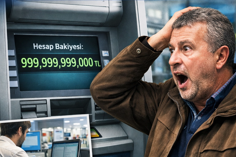 Düzce'nin Akçakoca ilçesinde bir vatandaşın bankamatikte hesabında 999 milyar TL