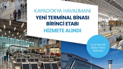 Yeni terminalin birinci etabında iç ve dış hat giden yolcu