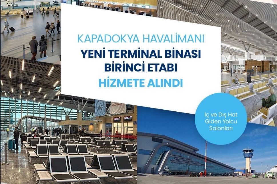 Yeni terminalin birinci etabında iç ve dış hat giden yolcu