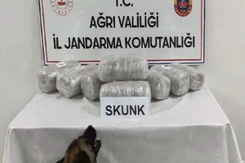 Ağrı Valiliği, İl Jandarma Komutanlığı ekiplerince düzenlenen operasyonda 10 kilogram