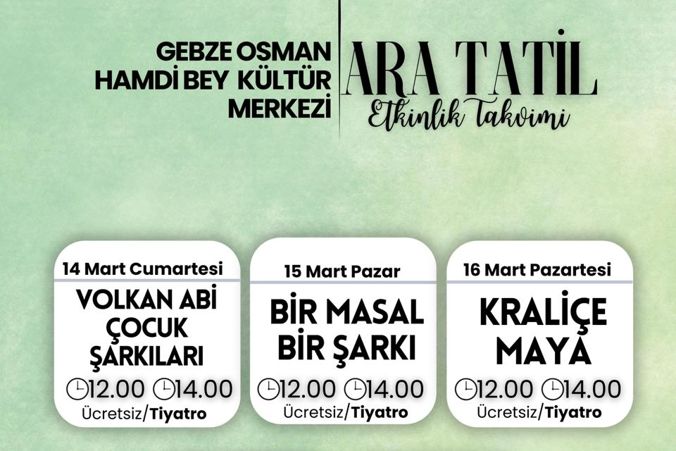 Kocaeli Büyükşehir Belediyesi’nin öğrenciler için ara tatilde organize edeceği birbirinden