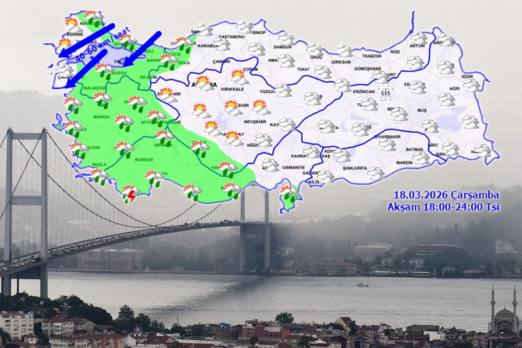 Bugün yurdun batı kesimleri parçalı bulutlu; Marmara, Ege, Akdeniz ve