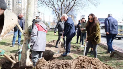 Ağaçlandırma ve yeşil alan çalışmalarıyla rekora koşan Kayseri Melikgazi Belediyesi,