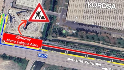 Kocaeli Körfezray Metro Projesi’nin Yahyakaptan Mahallesi ayağında devam eden altyapı