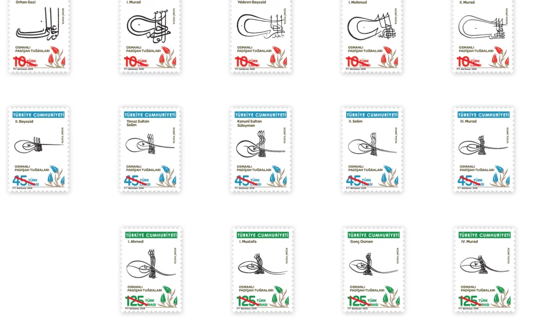PTT AŞ tarafından “Osmanlı Padişah Tuğraları” konulu resmi posta pulları