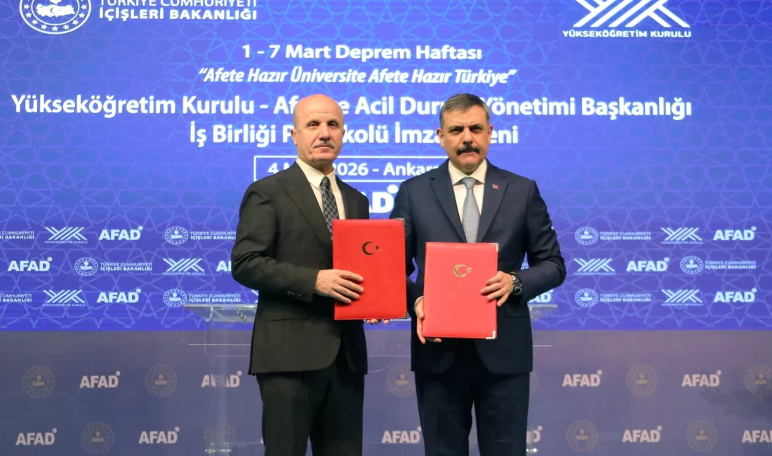 İçişleri Bakanlığı, Yükseköğretim Kurulu ile AFAD arasında “Afete Hazır Üniversite”