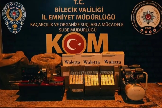 Bilecik Emniyet Müdürlüğü ekipleri tarafından Bozüyük ilçesinde gerçekleştirilen kaçakçılık operasyonunda