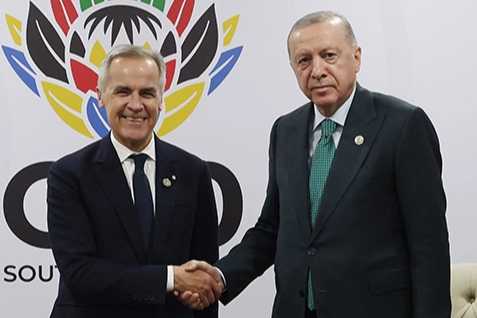 Cumhurbaşkanı Recep Tayyip Erdoğan, Kanada Başbakanı Mark Carney ile yaptığı