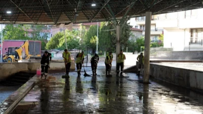 Anlara Keçiören Belediyesi tarafından kurban kesim alanı olarak belirlenen noktalarda