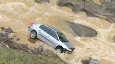 Düzce’nin Yığılca ilçesi Yedigöller yolu üzerinde meydana gelen trafik kazasında
