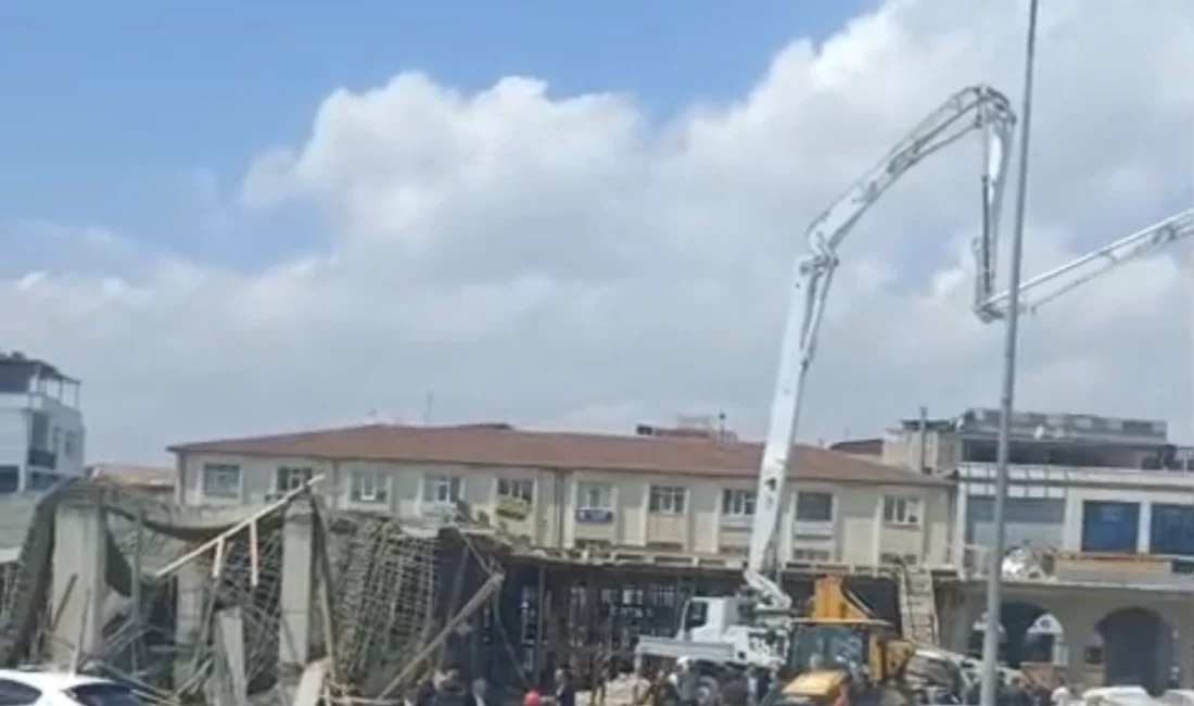 Düzce’de belediye tarafından yürütülen meydan projesi kapsamında devam eden inşaatta