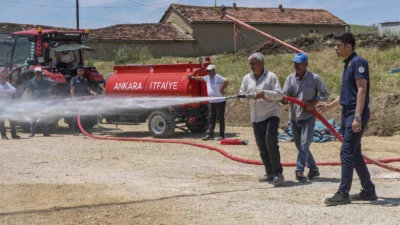 Ankara Büyükşehir Belediyesi, kırsal mahallelerde meydana gelebilecek yangınlarda can ve