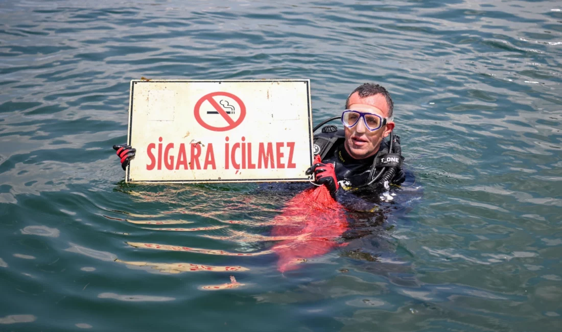 Çevre Haftası nedeniyle Çanakkale’de deniz dibi temizlik çalışmalarında ilginç cisimler