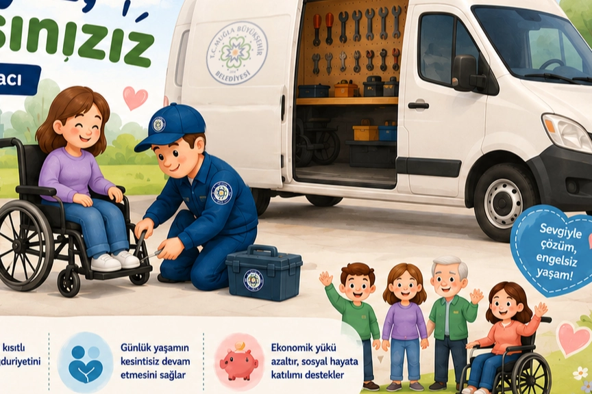 Muğla Büyükşehir Belediyesi, engelli bireylerin yaşamını kolaylaştırmak amacıyla “Mobil Tekerlekli