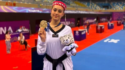 Trabzon Büyükşehir Belediyespor Kulübü sporcusu Aybike Futtu, Kazakistan'da düzenlenen Altaic