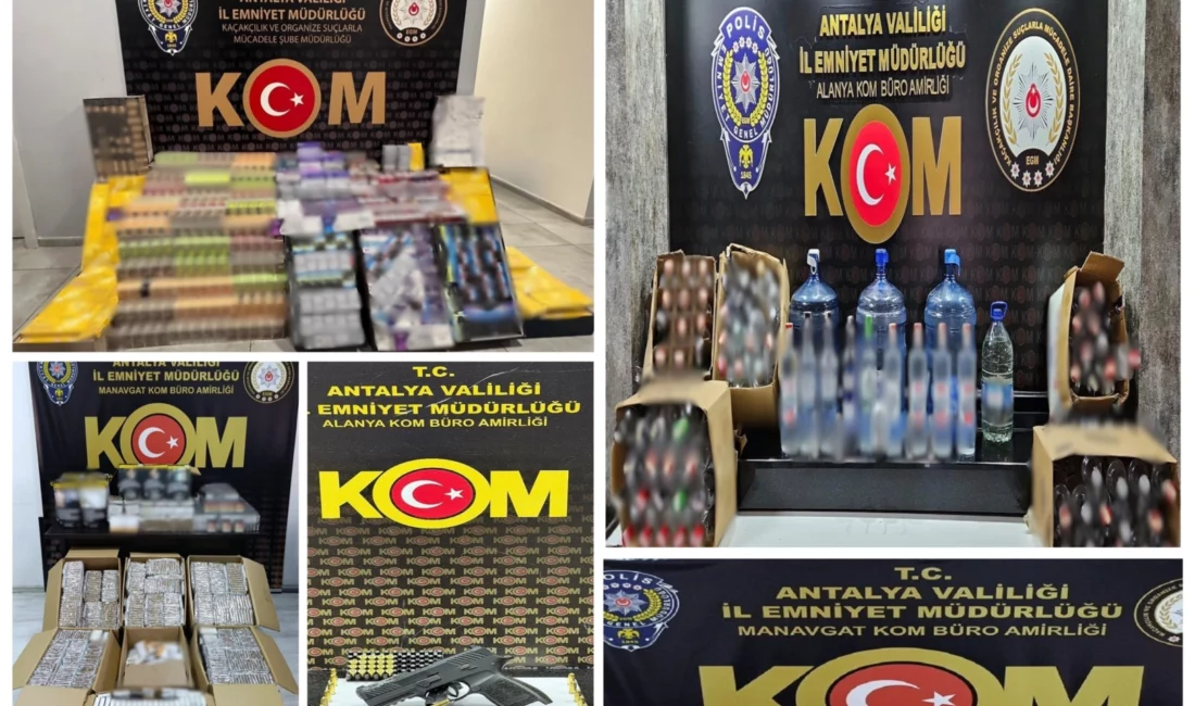 Antalya İl Emniyet Müdürlüğü ekiplerinin son bir haftada gerçekleştirdiği kaçakçılık