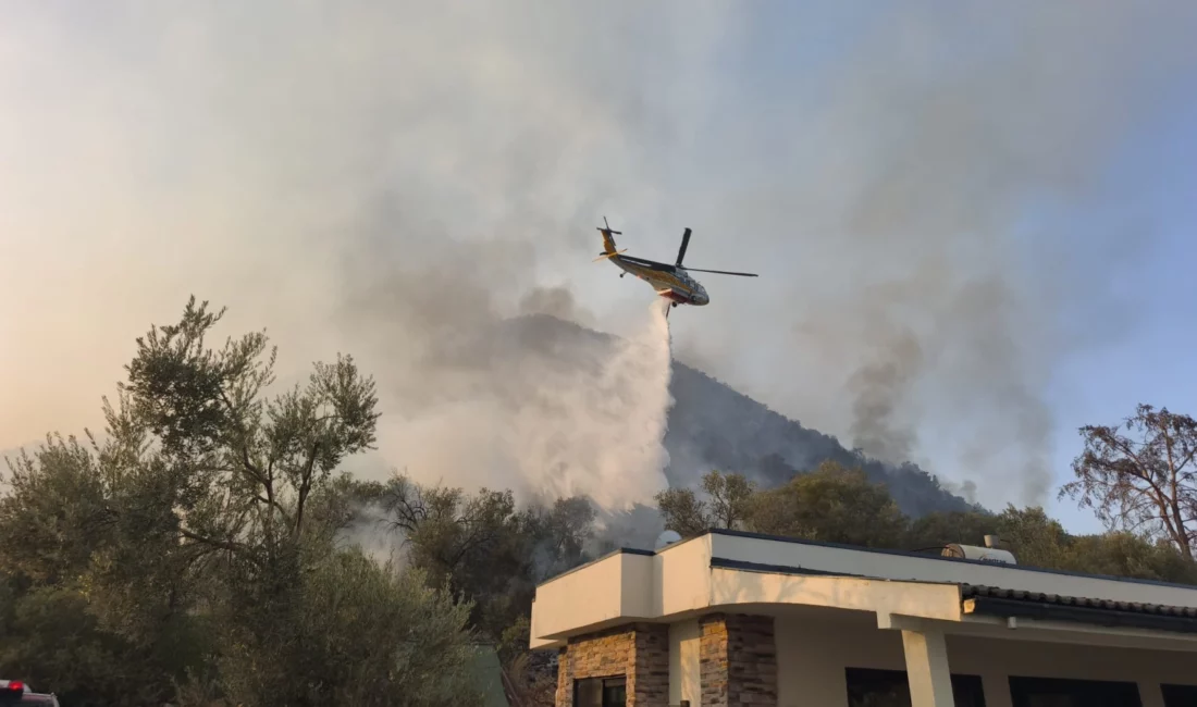 Muğla’nın Fethiye ilçesinde orman dışı alanda başlayan yangın, ekiplerin müdahalesiyle