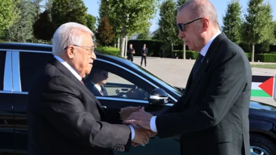 Cumhurbaşkanı Recep Tayyip Erdoğan, Filistin Devlet Başkanı Mahmud Abbas ile