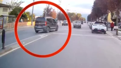 Düzce'de bir petrol istasyonundan çıkan hafif ticari araç, ters yöne